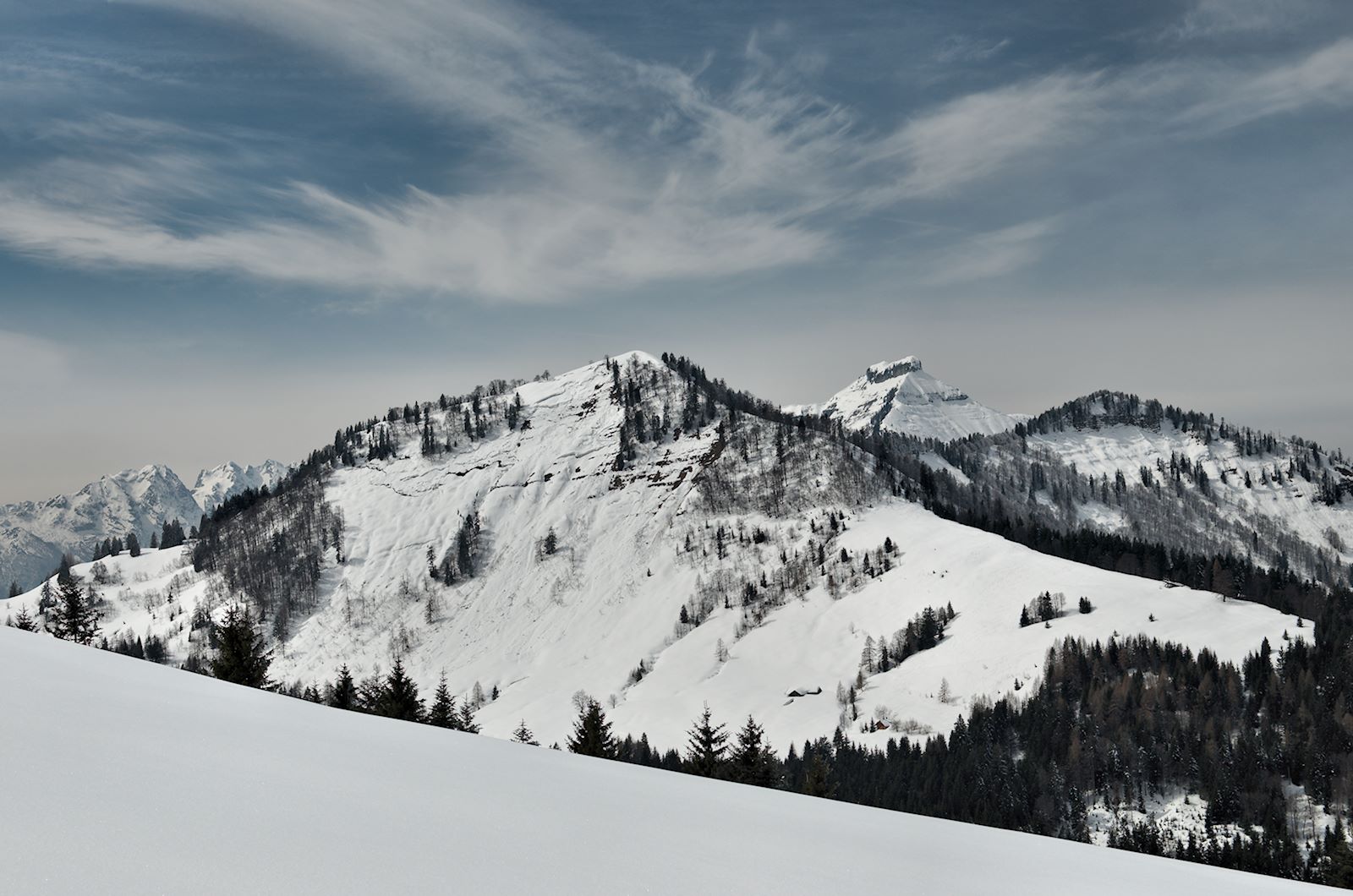 Blick von der Feichtensteinalm auf den Schmittenstein