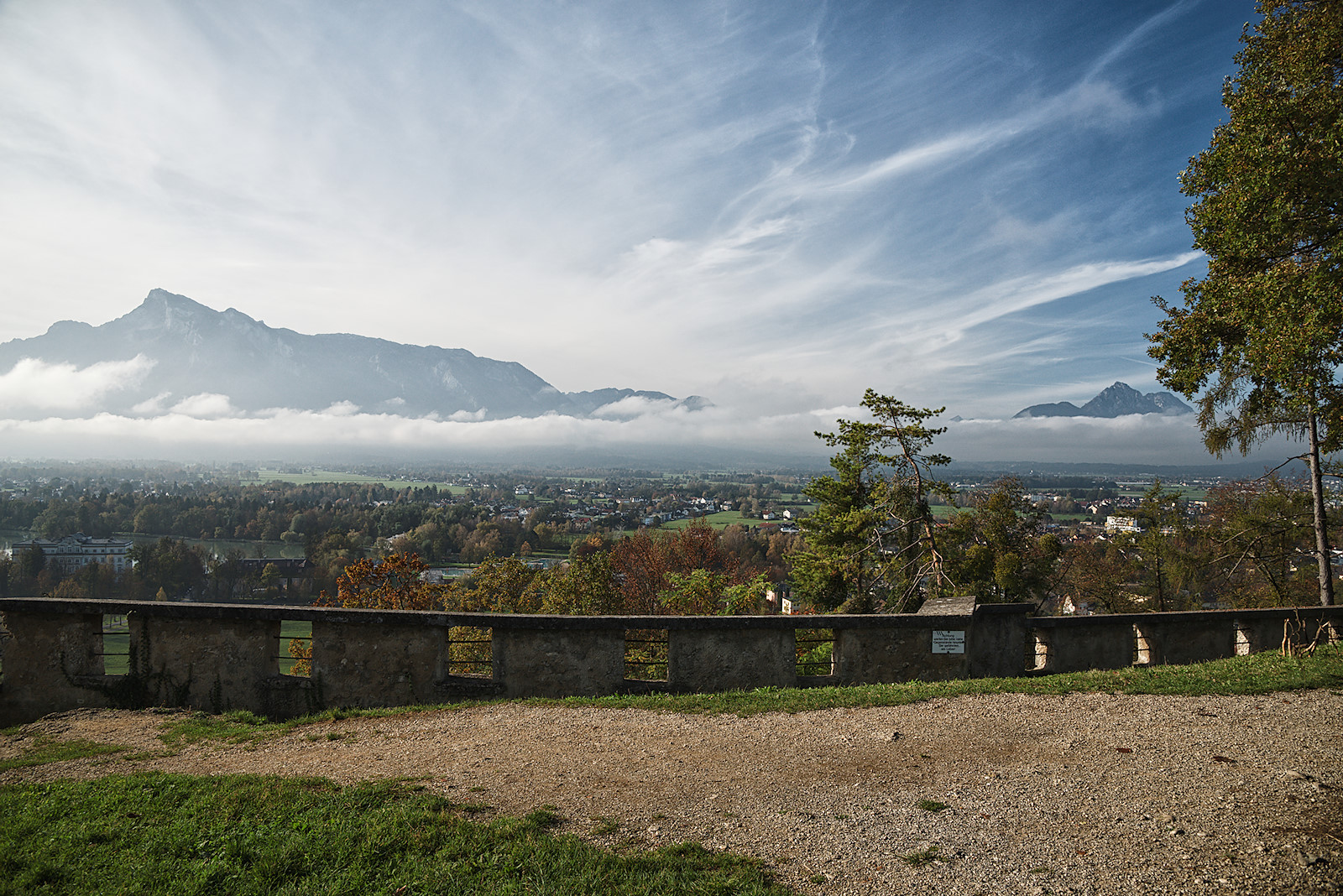 Ausblick von der Richterhöhe mit Nebelschwaden