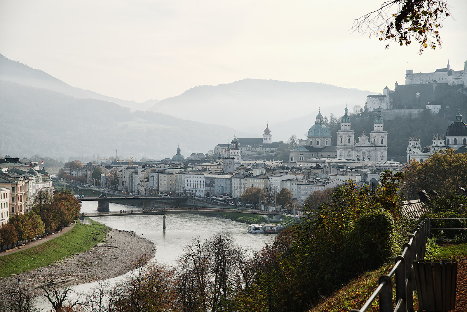 Ausblick von der Müllner Schanze auf die Salzburger Altstadt